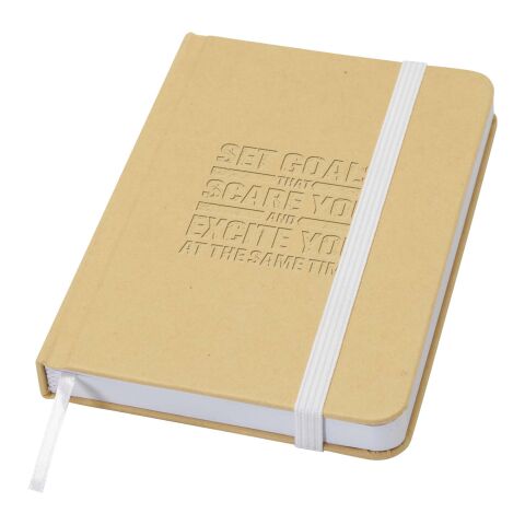 Reed A6 recycled hard cover notebook with plain pages Standard | White | No Branding | not available | not available