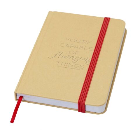 Reed A6 recycled hard cover notebook with plain pages Standard | Red | No Branding | not available | not available