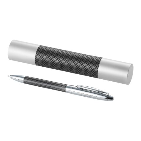 Winona ballpoint pen with carbon fibre details Standard | Silver-Grey | Without Branding | not available | not available