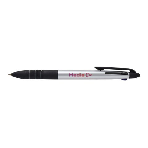 Trine 3-ink RCS recycled ballpoint pen with stylus Standard | Silver | No Branding | not available | not available