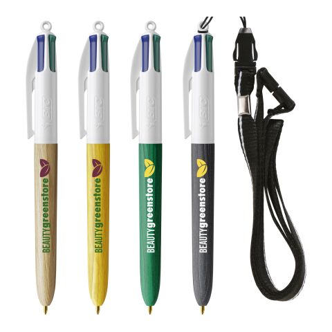 BIC® 4 Colours Wood Style with Lanyard