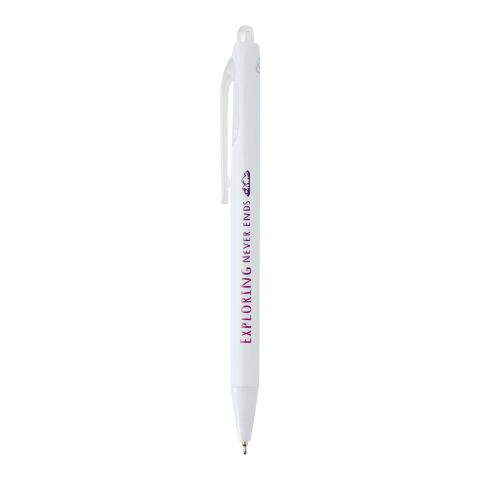 Glen RCS recycled bi-injected ballpoint pen (blue ink) White