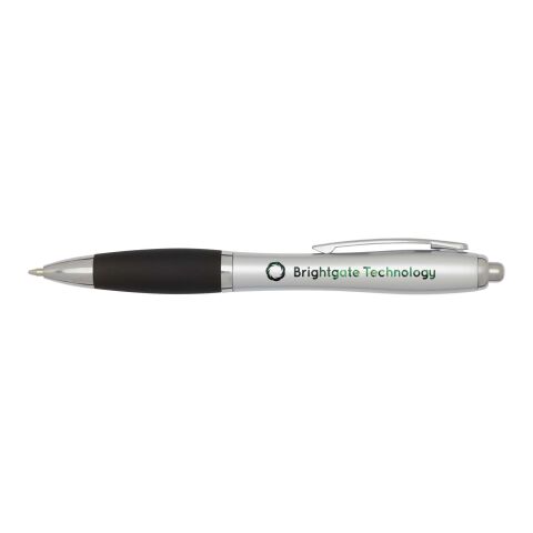 Nash RCS recycled plastic ballpoint pen with silver barrel and coloured grip (black ink)
