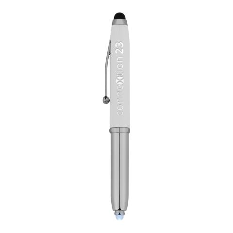 Xenon stylus ballpoint pen with LED light Standard | White-Silver | No Branding | not available | not available