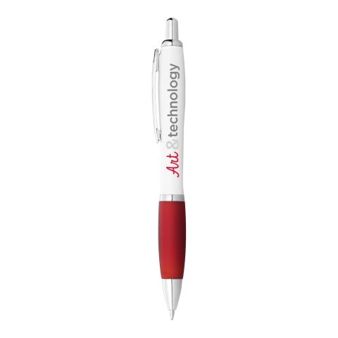 Blue Ink Nash Ballpoint Pen White Barrel &amp; Coloured Grip