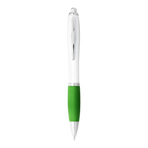 Nash ballpoint pen white barrel and coloured grip Standard | White-Lime | No Branding | not available | not available