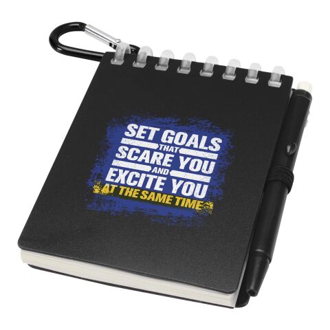 Lig Mini recycled outdoor soft cover notebook and ballpoint pen set (black ink) Solid black | No Branding