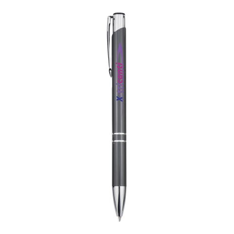 Blue Ink Moneta Aluminium Click Ballpoint Pen Standard | Grey | No Branding | not available | not available