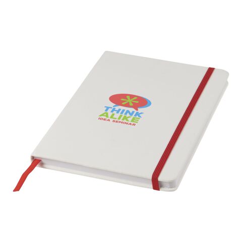Spectrum A5 white notebook with coloured strap