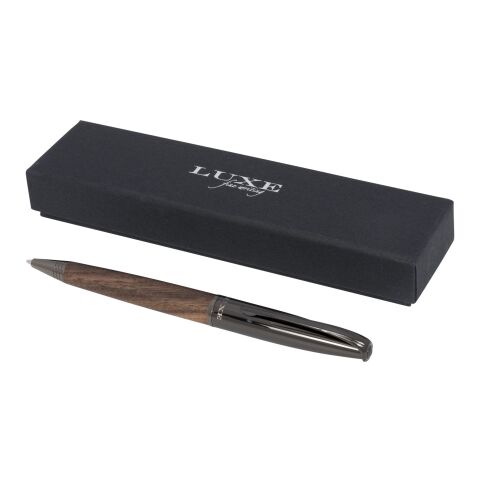 Loure wood barrel ballpoint pen solid black-Dark brown | No Branding | not available | not available