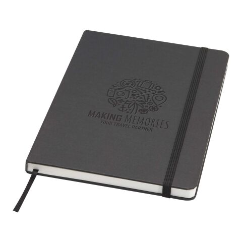 Holm A5 stone paper hard cover notebook with lined pages Standard | Solid black | No Branding | not available | not available