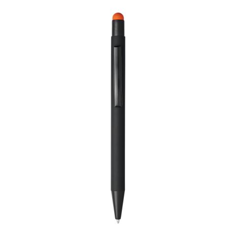 Dax rubber stylus ballpoint pen Standard | Solid black-Orange | No Branding | not available | not available