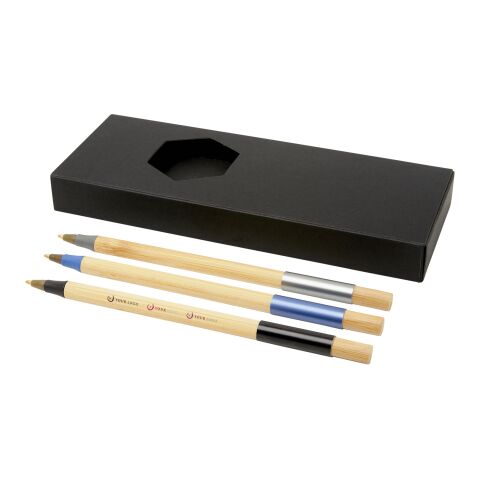 Kerf 3-piece bamboo pen set Standard | Solid black-Natural | No Branding | not available | not available
