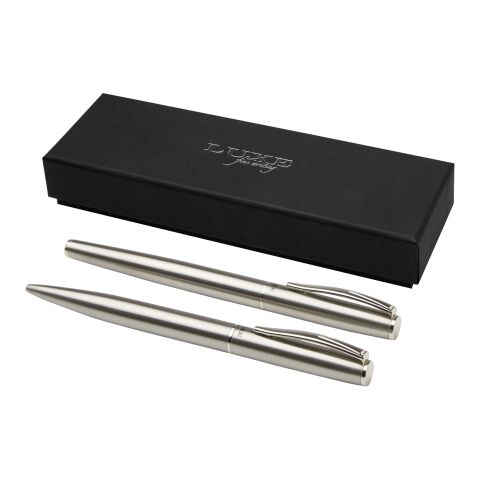 Didimis recycled stainless steel ballpoint and rollerball pen set Standard | Silver | No Branding | not available | not available