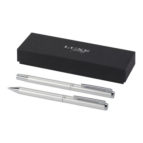 Lucetto recycled aluminium ballpoint and rollerball pen gift set 