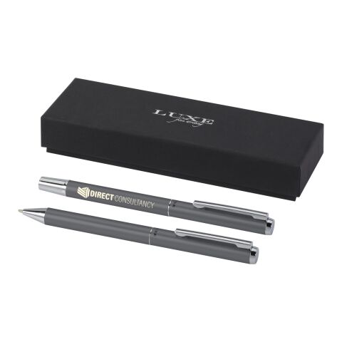 Lucetto recycled aluminium ballpoint and rollerball pen gift set 