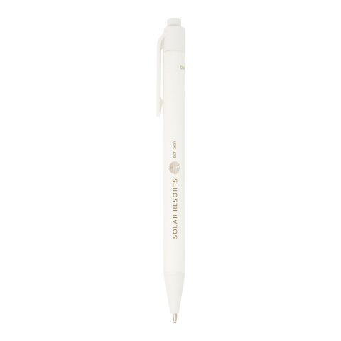 Chartik monochromatic recycled paper ballpoint pen with matte finish Standard | White | No Branding | not available | not available