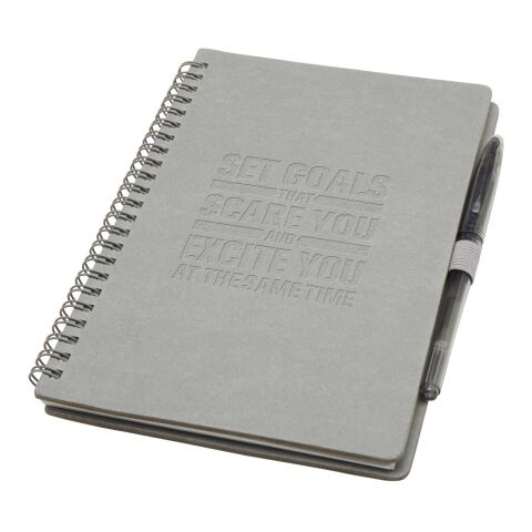 Slate reusable soft cover notebook and pen set (black ink) Standard | Grey | No Branding | not available | not available