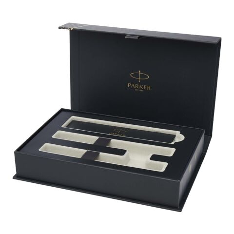 Parker IM Essentials rollerball and ballpoint pen set - silver Solid black