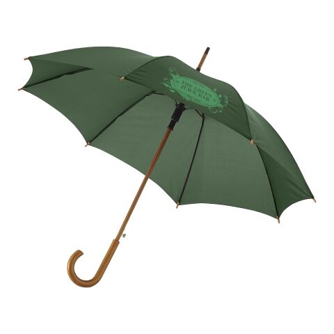 Kyle 23" auto open umbrella wooden shaft and handle Standard | Forest green | not available | No Branding | not available | not available | not available