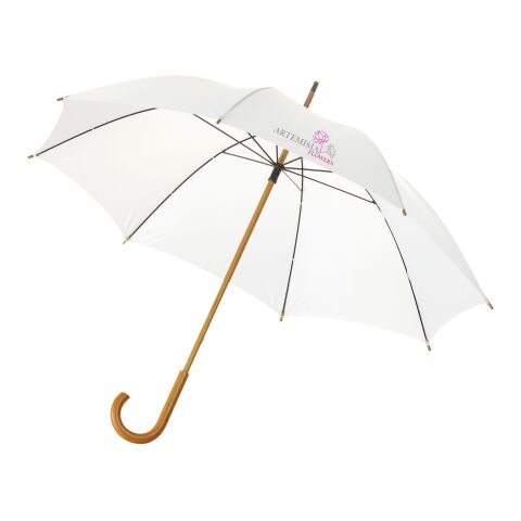 Jova 23&quot; umbrella with wooden shaft &amp; handle Standard | White | No Branding | not available | not available | not available