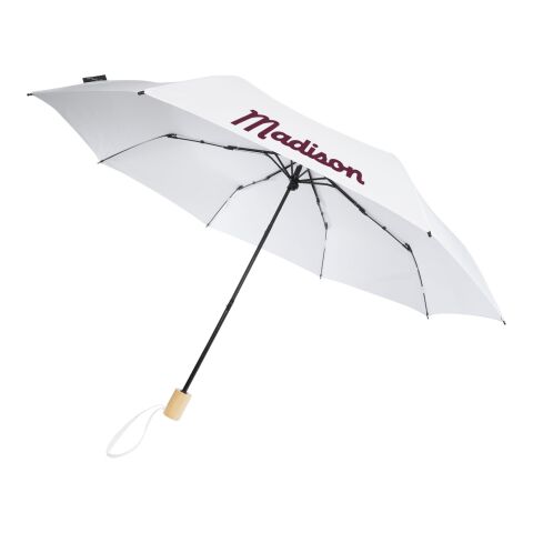 Birgit 21&#039;&#039; foldable windproof recycled PET umbrella Standard | White | No Branding | not available | not available