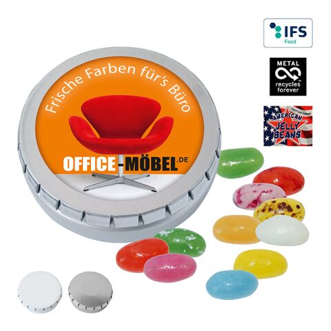 MINI CLICK CLACK Tin with American Jelly Beans White | 1-colour printing