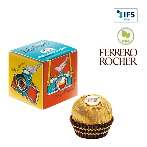 Mini Promo-Cube with Ferrero Rocher White | 1-colour printing