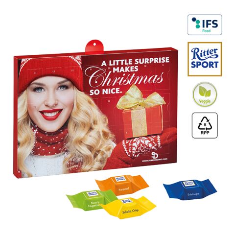 Premium Gift Advent Calendar BUSINESS with Ritter Sport Choco Cubes white | Digital Print