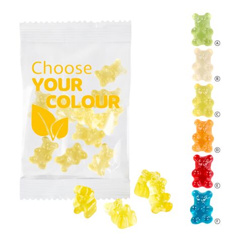 VEGAN 1-colour Premium-Bears, 15 g in a Conventional Bag gelb | Without Branding | Lemon: yellow