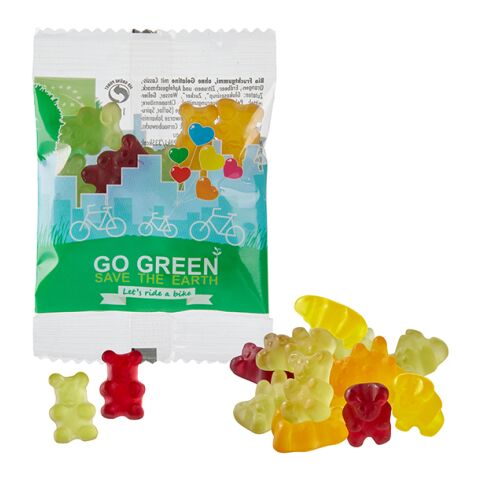Vegan Organic Fruit Gum Bears in a Compostable digital- or flexo printing