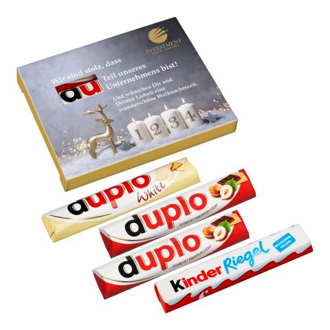 Pack of 4 „Advent days“ duplo (duplo classic, duplo white &amp; Kinder Chocolate) digital printing