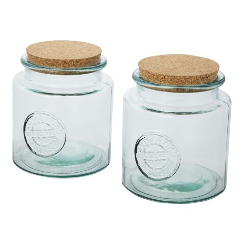 Aire 2-piece 1500 ml recycled glass container set Standard | White | No Branding | not available | not available