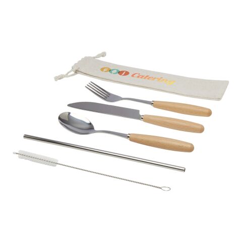 Root 5-piece stainless steel and beech wood cutlery set  Standard | Natural | No Branding | not available | not available