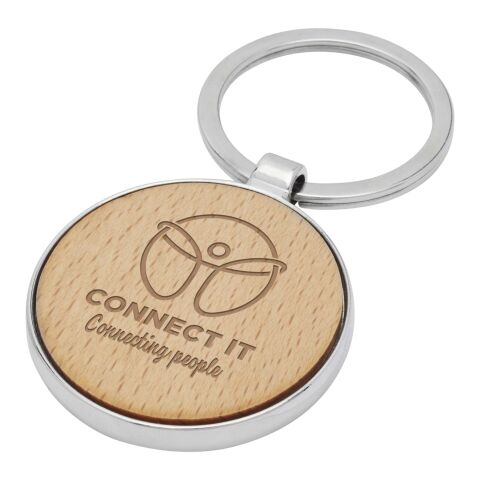 Moreno beech wood round keychain