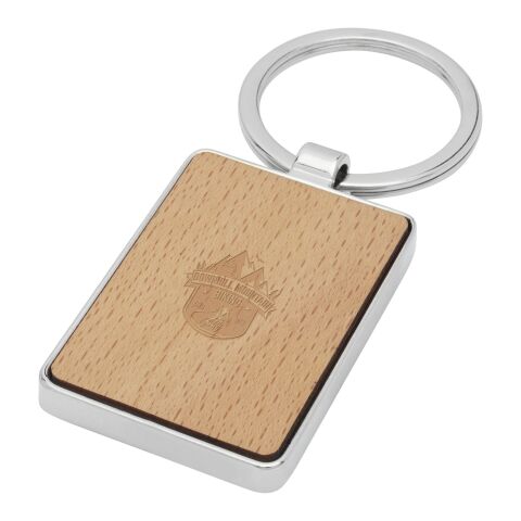Mauro beech wood rectangular keychain Standard | Natural | No Branding | not available | not available