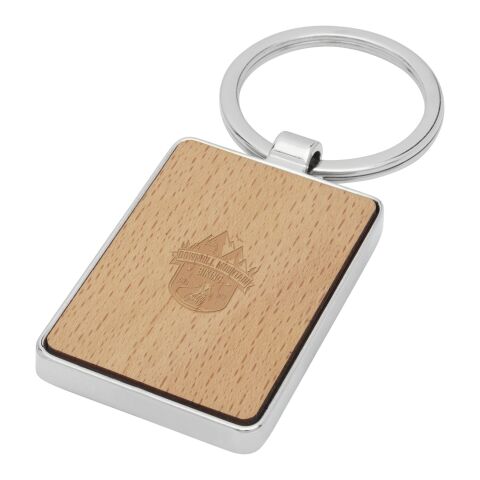 Mauro beech wood rectangular keychain