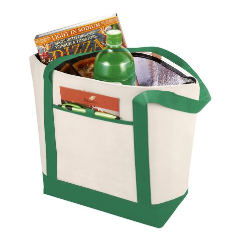 Lighthouse non-woven cooler tote Standard | Natural-Green | No Branding | not available | not available