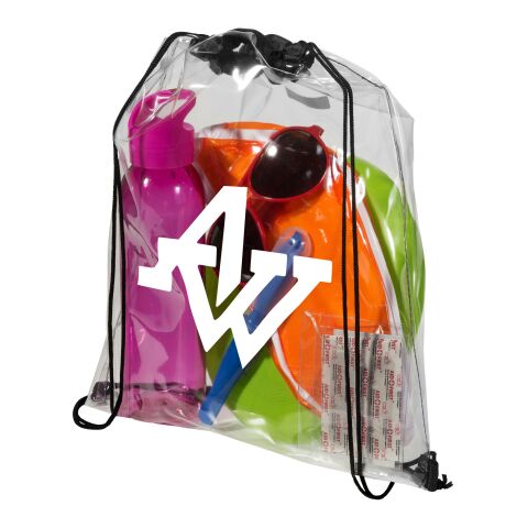 Lancaster transparent drawstring backpack Standard | Solid black-Transparent clear | No Branding | not available | not available