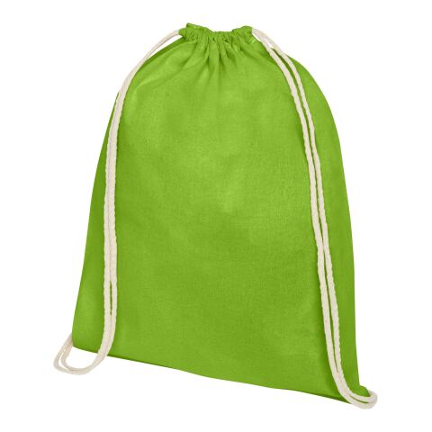 Oregon 100 g/m² cotton drawstring backpack Standard | Lime | No Branding | not available | not available