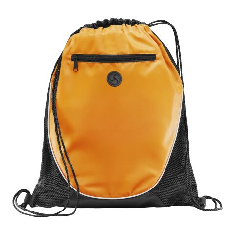 Peek zippered pocket drawstring backpack Standard | Orange-Solid black | No Branding | not available | not available