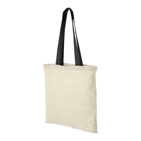 Nevada 100 g/m² cotton tote bag coloured handles Standard | Natural-Solid black | No Branding | not available | not available