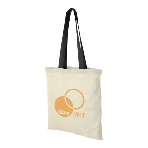 Nevada 100 g/m² cotton tote bag coloured handles Standard | Natural-Solid black | No Branding | not available | not available