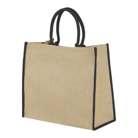 Harry coloured edge jute tote bag Standard | Natural-Solid black | No Branding | not available | not available