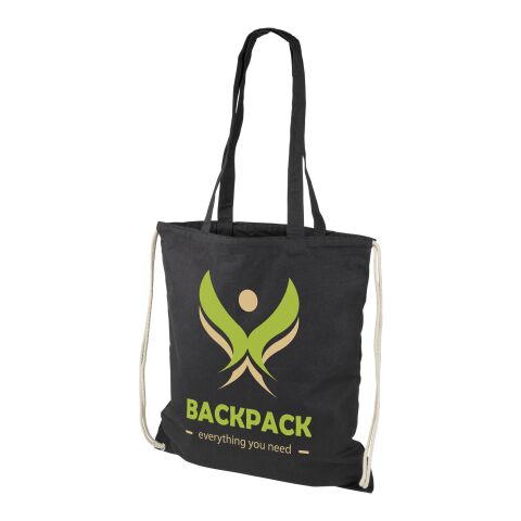 Eliza 240 g/m² cotton drawstring backpack Standard | Solid black | No Branding | not available | not available | not available