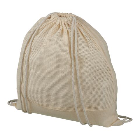 Maine mesh cotton drawstring backpack Natural | No Branding | not available | not available
