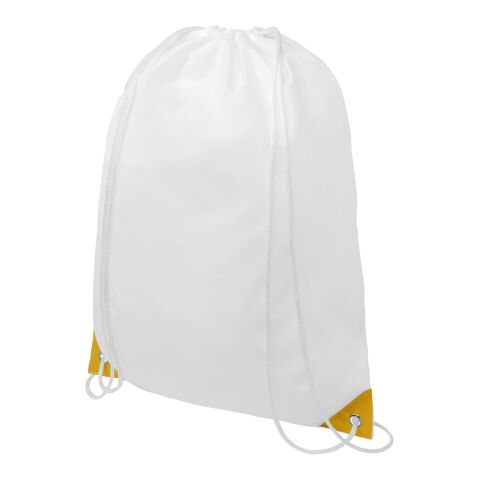Oriole drawstring backpack with coloured corners Standard | White-Yellow | No Branding | not available | not available | not available
