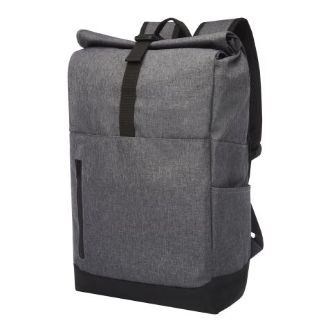 Hoss 15.6&quot; roll-up laptop backpack Standard | Heather grey-Solid black | No Branding | not available | not available