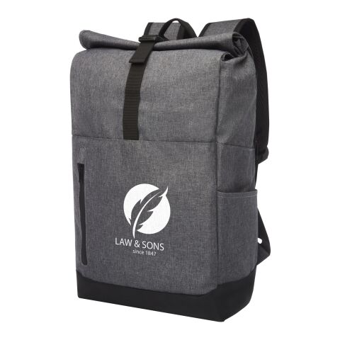 Hoss 15.6&quot; roll-up laptop backpack Standard | Heather grey-Solid black | No Branding | not available | not available | not available