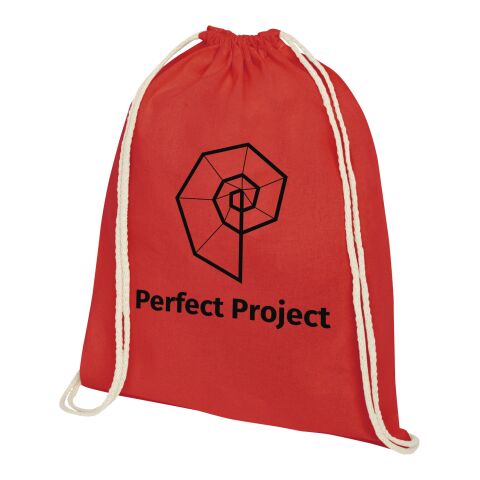 Oregon 140 g/m² cotton drawstring backpack Standard | Red | No Branding | not available | not available